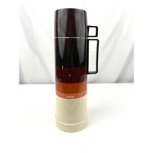 VTG Thermos King 13” Retro Vacuum Bottle Cup & Spout Top USA 1970s 10oz Seeley